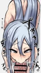 1boy 1girls ass blowjob breasts fellatio female heart-shaped_pupils male naked nipples nude oral penis project_sekai white_hair yoisaki_kanade yuu_(user_yefs7237)