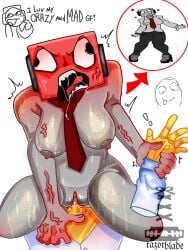 angry_expression angry_face angry_sex big_breasts couple couple_(romantic) couple_sex cute_face die_of_death_(roblox) gray_skin harken_(die_of_death) killdroid_(die_of_death) raigken_(die_of_death) red_skin silly_face