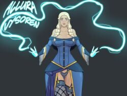 allura_vysoren areolae blodne_hair blue_eyes braids breasts cleavage clothing color critical_role critical_role:_vox_machina curvy diklonius dungeons_and_dragons english_text female fishnet_stockings hi_res huge_breasts lipstick long_hair looking_at_viewer magic makeup mature_female milf round_breasts sketch stockings text the_legend_of_vox_machina thick_thighs