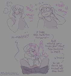 1futa 1futanari 1gynomorph cant_stop_cumming cum cum_in_hair cum_on_face cum_on_hair erection_under_clothes erection_under_clothing erection_under_skirt futa_only futanari gynomorph hand_on_penis in_public meltyautumn reference_image solo tanaya_(meltyautumn)