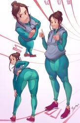 1girls artist_request ass ass_focus baggy_shirt baggy_topwear big_ass bottom_heavy bottom_heavy_female brown_hair brown_hair_female brunette brunette_hair butt butt_focus clothed clothed_female collage female female_only hips hot legs new_oc oc original original_character presenting presenting_ass presenting_hindquarters questionable running_shoes simple_eyes simple_face smile solo solo_female tagme_(artist) thick thick_ass thick_butt thick_hips thick_legs thick_thighs thumbs_up tight_clothes tight_clothing tight_pants track track_marks wide_hips