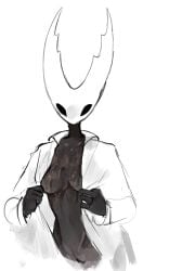 1girl black_body breasts bug bug_girl evil_otter glistening glistening_body hollow_knight hollow_knight:_silksong hollow_knight_(character) hollow_knight_(franchise) insect insect_girl pure_vessel pure_vessel_(hollow_knight) pussy solo solo_female team_cherry undressing