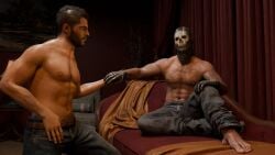 2boys activision bara call_of_duty ckang2021 cod gay ghost_(modern_warfare_2) infinity_ward john_mactavish johnny_mactavish male/male male_only shirtless shirtless_(male) shirtless_male simon_riley soap_(modern_warfare_2) suggestive yaoi