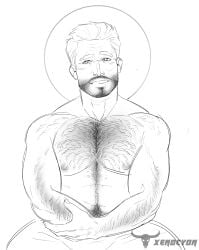 artist_request chest_hair fallout fallout_4 hairy hairy_chest hairy_male male male_focus male_only paladin_danse shirtless shirtless_male solo solo_focus solo_male