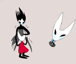 2girls black_body blush blushing blushing_female bug bug_girl cunnilingus eating_pussy female/female hollow_knight hollow_knight:_silksong hollow_knight_(franchise) hornet_(hollow_knight) insect insect_girl lesbian_sex phantom_(hollow_knight) pussy pussy_juice shaking spider spider_girl standing_cunnilingus team_cherry yuri