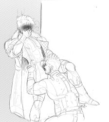 2boys artist_request cuntboy cuntboy/male fallout fallout_4 gay gay_sex male/male oral oral_sex paladin_danse sole_survivor sole_survivor_(male) standing_oral
