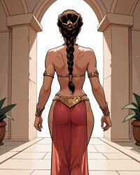 1girls ai_generated braid braided_hair braided_ponytail brown_hair long_hair lucasfilm ponytail princess_leia_organa slave slave_bikini slave_girl slave_leia slave_outfit star_wars