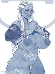 2d aurahack busty dark-skinned_female dark_skin dolores_(kof) female female_focus female_only hourglass_figure king_of_fighters king_of_fighters_xv monochrome tagme wide_hips