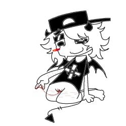 bloody boy_pussy cuntboy cute demon hurt oc original_character pussy roblox_oc selfharm selfharm_scars