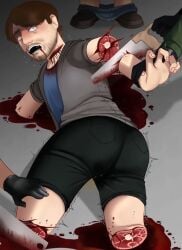 amputated amputated_arm amputated_arms amputated_leg amputated_legs amputation amputee big_ass big_butt bleeding blood blood_in_mouth blood_stain brown_hair cutting desperation fear fearful_expression gore green_eyes guro held held_down killer killing male male_only male_victim multiple_boys murder murdered murderer pants_down piss pissing pissing_pants pissing_self sadism sadist sadistic saw scared scared_expression scared_face scared_male scared_shitless shaking shaking_in_fear slit_throat snuff terrified urinating urinating_male urine vinesauce vinny_(vinesauce) violence