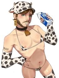 1cuntboy cow_print cow_print_bikini cowbell cuntboy happy_trail hucow milk real_person rpf solo trans_boy trans_male trans_man vinesauce vinny_(vinesauce)