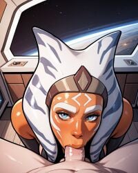 1girls ahsoka_tano ai_generated alien alien_girl alien_humanoid athletic_female human human_penetrating light-skinned_male star_wars tagme