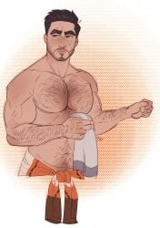 artist_request chest_hair fallout fallout_4 hairy hairy_chest hairy_male male male_focus male_only paladin_danse shirtless shirtless_male solo solo_focus solo_male