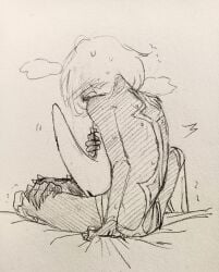 2girls black_body blush blush_lines blushing blushing_female bug bug_girl cunnilingus drawing eating_pussy female/female grabbing_sheets gripping_sheets hollow_knight hollow_knight:_silksong hollow_knight_(franchise) hornet_(hollow_knight) insect insect_girl lace_(hollow_knight) lace_(hollow_knight:_silksong) lesbian_sex pussy shaking sheets spider spider_girl sweat sweating sweating_female team_cherry yuri