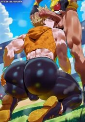 ai_generated bara big_pecs blush gay haruartx large_pectorals male male_focus male_only muscular muscular_male muscular_sub naked naked_male nintendo nude nude_male pecs pectorals pokemon pokemon_go protagonist_(pokemon) spark_(pokemon) submissive submissive_male sweat sweatdrop sweating sweaty sweaty_body tagme yaoi