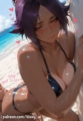 1boy 1girls ai_generated ass ass_focus big_ass big_breasts bikini bleach bleach:_the_thousand-year_blood_war blush breast_grab breasts closed_mouth cum cum_in_pussy cum_inside cute cute_face doggy_style exposed_breasts female female_focus large_ass large_breasts light-skinned_female light_skin long_hair looking_at_viewer penis penis_in_pussy purple_hair pussy sexy sexy_body sexy_female sexy_pose shihouin_yoruichi yellow_eyes yoruichi younger_female