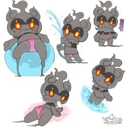 adorable bikini cute female hose ice_cream legendary_pokemon marshadow mythical_pokemon pink_bikini pokemon pokemon_(species) pool solo solo_female swimwear unknown_artist water
