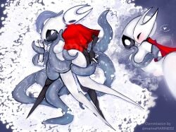 2girls black_body blush blush_lines blushing blushing_female breasts bug bug_girl female/female hearts hollow_knight hollow_knight:_silksong hollow_knight_(franchise) hornet_(hollow_knight) insect insect_girl lace_(hollow_knight) lace_(hollow_knight:_silksong) lesbian_sex pussy spider spider_girl stomach_bulge team_cherry tentacle tentacle_penetration tentacle_sex tentacles yuri