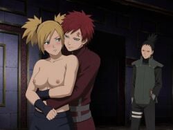 1girls 2boys ai_generated angry angry_expression angry_face before_sex big_breasts blonde_hair blush breast_grab breasts brother_and_sister caught caught_in_the_act cheating cheating_girlfriend clothing cucked_by_brother facial_mark female fondling fondling_breast forehead_mark gaara gloves grabbing grabbing_breasts grabbing_from_behind green_eyes groping groping_breasts hugging_from_behind incest indoors jacket male nara_shikamaru naruto naruto:_the_last naruto_(series) naruto_shippuden netorare nipples ntr older_sister_younger_brother partially_clothed ponytail quad_tails red_hair siblings skirt straight teal_eyes temari tied_hair topless topless_female vest walk-in