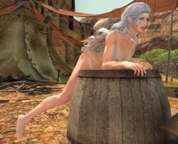 final_fantasy final_fantasy_xiv gpose_(ffxiv) hyur lalafell public_nudity questionable_consent rape raped_female tagme toned_female white_hair