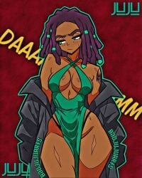 badjujuarts dress green_dress hips i_wanna_fuck_her_so_bad original revealing_clothes rox_(badjujuarts) sexy_clothing tagme thick_thighs wide_hips