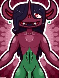 anime frontal frontal_view furaffinity_link goblin goblin_male green_skin gremlin male male_focus male_only morgrem nude pokemon pokemon_(species) red_skin solo solo_male