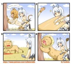 animal_ears breasts cheetah comic death female female_death femsub futa_penetrating_female futa_penetrating_male futadom futanari greenteaneko interrupted_sex lion male malesub skull_symbol tagme zebra