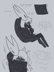 2girls black_body blush blush_lines blushing blushing_female bug bug_girl dialogue female/female female_orgasm fingering fingering_pussy hearts hollow_knight hollow_knight:_silksong hollow_knight_(franchise) hornet_(hollow_knight) insect insect_girl lace_(hollow_knight) lace_(hollow_knight:_silksong) lesbian_sex moan moaning moaning_female moaning_in_pleasure moans orgasm pussy pussy_juice shaking shaking_orgasm spider spider_girl sweat sweating sweating_female team_cherry yuri
