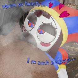1girl 1girls 3d 3d_(artwork) 3d_render alternate_version_at_source alternate_version_available animal_anus beast_rimming blender blender_(artwork) blender_(software) crossed_eyes female fortnite fortnite:_battle_royale horse horse_rimming horse_tail jester jester_cap jester_costume jester_girl jester_hat jester_outfit pomni pomni_(tadc) pomni_(the_amazing_digital_circus) rimming rimming_female rimming_horse tadc text the_amazing_digital_circus weird_michelle69 white_skin