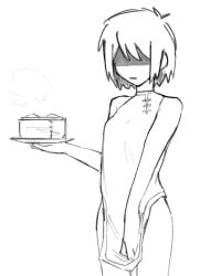 artist_request chinese_clothes deltarune erotic_costume kris_(deltarune) kris_female_(deltarune) solo solo_female solo_focus waitress