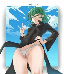 1girls 2d animated bandaid bandaid_on_pussy black_panties breasts female female_only from_below green_eyes green_hair looking_down loop maebari medium_hair navel no_panties no_sound one-punch_man pantyshot pantyshot_(standing) pearl_thong pelvic_curtain pelvic_curtain_lift pomelomelon pussy short_playtime small_breasts solo tape taped_pussy tatsumaki thong uncensored underwear upskirt video white_panties wind_lift windy_skirt