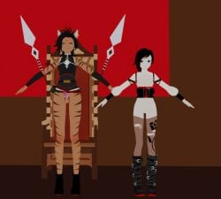 1futa1girl catgirl marcovee4 red_hair ruby_rose rwby sienna_khan