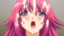 1boy 1girls 2d animated blush breasts censored cum cum_on_face cum_on_hair facial female first_person_view himeyama_matsuri human human_female human_male human_only long_hair male male_pov oppai_no_ouja_48 penis pink_hair pov sex straight