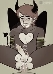 anal anal_creampie anal_insertion anal_penetration anal_rape anal_sex costume cumming_from_anal_sex cumming_in_ass demon demon_costume dubcon dubious_consent erection erection_while_penetrated gay gay_sex heart_cutout homosexual leaking_cum leaking_precum miitopia nervous nervous_face nervous_sweat nervous_sweating noncon nonconsensual pov pov_male rape raped_male tied tied_hands tied_up torn_bodysuit torn_bottomwear torn_clothes torn_clothing torn_legwear torn_pants vinesauce vinny_(vinesauce) yaoi