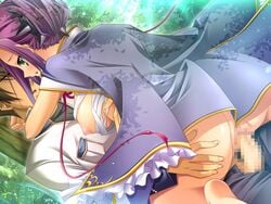 barefoot censored chouryou_bun'en feet hongou_kazuto koihime†_(series) koihime_musou male penis purple_hair sex