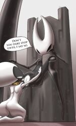2girls black_body blush blush_lines blushing blushing_female bug bug_girl collar cunnilingus dialogue eating_pussy female/female hollow_knight hollow_knight:_silksong hollow_knight_(franchise) hornet_(hollow_knight) insect insect_girl lace_(hollow_knight) lace_(hollow_knight:_silksong) lesbian_sex licking_pussy pussy pussy_juice shaking spider spider_girl team_cherry yuri