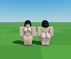 areolae ass big_ass big_breasts breasts catalog_avatar_creator fubuki_(one-punch_man) green_eyes green_hair light-skinned_female nipples one-punch_man pussy roblox robloxian