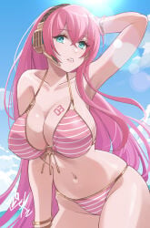 1girls alternate_version_available artist_request bikini breasts female_only megurine_luka vocaloid