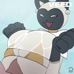 animated anthro bimbo boobjob cat_ears cum cum_in_clothes cumming_from_paizuri earrings feline furry furry_female huge_breasts minke paizuri paizuri_under_clothes peculiart sound sound_edit tagme video wet_clothes wet_shirt yellow_bikini