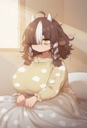 1girl 1girls 2026 2d 2d_(artwork) 2d_artwork ahoge ai ai-created ai_art ai_assisted ai_generated animal_ears animal_humanoid bangs bare_breasts bare_shoulders bed bedroom bedsheets big_breasts big_hair blank_stare blanket braid braided_hair braids breasts breasts_bigger_than_head brown_hair choker cleavage cow_ears cow_girl cow_horns cowbell curvy curvy_body curvy_female curvy_figure cute digital_art digital_drawing digital_drawing_(artwork) digital_media digital_media_(artwork) digital_painting_(artwork) emotionless emotionless_female expressionless eyebags female female_focus female_only freckles freckles_on_face glasses hair hikikomori horns huge_breasts humanoid humanoid_female kemonomimi large_breasts messy_hair milf milf_body milk millie_(sugartwist) monster_girl multicolored_hair neet neet_girl oc original original_art original_artwork original_character original_characters otaku pajama pajama_bottoms pajama_pants pajama_shirt pajamas pajamas_only pale pale-skin pale-skinned_female pale_skin pale_skinned_female short_hair shortstack solo solo_female solo_focus sugartwist thick thick_eyebrows top_heavy twin_braids twinbraids under_blanket waking_up white_bangs white_hair yellow_eyes