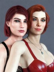 2girls 3d big_ass big_breasts big_thighs bioware breasts commander_shepard curvaceous curvy curvy_figure electronic_arts female femshep hips huge_ass jane_shepard large_ass large_breasts light-skinned_female light_skin mass_effect mature mature_female slim_waist thick thick_hips thick_legs thick_thighs thighs voluptuous waist wide_hips word2