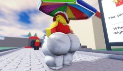 3d big_butt character_request huge_ass looking_at_viewer roblox roblox_game robloxian self_upload tagme tagme_(artist) the_battle_bricks