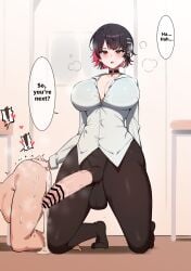 after_anal after_ejaculation after_sex anon anonymous_male belly belly_bulge belly_full_of_cum big_balls big_breasts big_butt big_dom_small_sub big_penis big_thighs bigger_futa blush blushing blushing_at_viewer censor_bar censored_penis clothed_futa creampie creampied cum cum_drip cum_dripping_from_ass cum_in_ass cum_inflation cum_inside dominant_futa ellen_joe english english_dialogue english_text futa_on_male futanari heart heart_symbol hearts imminent_sex inflated_belly looking_at_viewer mono_(pixiv_93740696) mouth_open muscular_thighs nude nude_male red_eyes smaller_male steam steaming_body steamy_breath steamy_penis submissive submissive_male tired tired_expression two-tone_hair wide_hips wide_thighs zenless_zone_zero