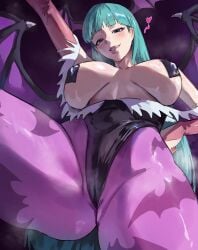 1girls covered_nipples darkstalkers demon_girl female female_only light-skinned_female light_skin morrigan_aensland nisakusa pasties solo succubus