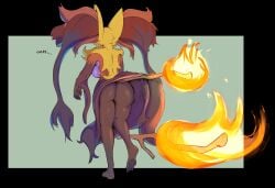 1girls anthro ass delphox female furry pokemon pokemon_(species) tagme unaware upskirt wagooga