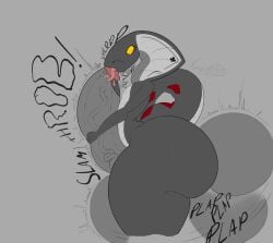 1boy 2d 2d_(artwork) anthro ass autofellatio balls big_ass big_balls big_penis big_thighs bottom_heavy cobra colored_sketch eyes_rolling_back fellatio femboy gray_background gray_body gray_scales huge_ass huge_balls huge_cock humanoid humanoid_genitalia humanoid_penis hyper hyper_ass hyper_balls hyper_genitalia hyper_penis just_the_tip kingofclubs male motion_lines naked nude onomatopoeia oral penis pleasure_face red_markings scalie side_view simple_background slim_waist snake solo tail tattoo tear thick_thighs throbbing_penis tongue veiny_penis yellow_eyes