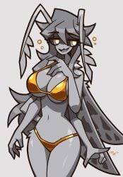 1girls 2025 4_arms 6_limbs almost_naked antennae_(anatomy) anthro arthropod big_boobs big_breasts big_thighs boobies boobs_out breasts dark_sclera digital_media_(artwork) female fur gold_bikini gold_bra gold_panties grey_body grey_fur grey_wings hair happy_female happy_girl humanoid insect_girl insect_humanoid insect_wings insects large_boobs large_breasts large_thighs lepidoptera lepidopteran lepidopteran_humanoid leporid_humanoid monster_girl_(genre) moth multi_arm multi_limb notyoursagittarius sexy simple_background smile smile_at_viewer smiling smiling_at_viewer smiling_at_you solo underwear wings