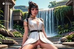 1boy 1boy1girl 1girls ai_generated armlet artist_name baldur's_gate baldur's_gate_3 black_hair blurry blurry_background bracelet braid braided_ponytail breasts circlet closed_eyes cowgirl_position cowgirl_position cum cum_in_pussy day dress elf eyeshadow fountain gumroad_username hair_ornament hi_res jewelry large_breasts long_hair makeup medium_breasts multi-tied_hair no_panties outdoors parted_lips penis plant pointy_ears pussy r34arts sex shadowheart solo_focus spread_legs straddling straight uncensored vaginal_penetration vaginal_penetration vaginal_sex water waterfall watermark white_dress
