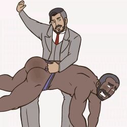 2boys brothers chairman_rose dark-skinned_male human human_only male male_only nintendo over_the_knee over_the_knee_spanking peony_(pokemon) pokemon pokemon_ss spanking tvfish-art