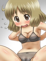 awa blush bottomless breasts cameltoe nichijou nipples panties sakurai_izumi underwear